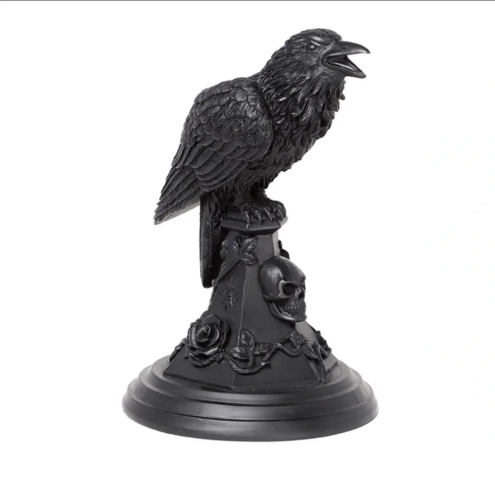 1 LEFT!!! Alchemy Gothic Black Raven Candle Stick Stand Black NWT - Picture 4 of 5